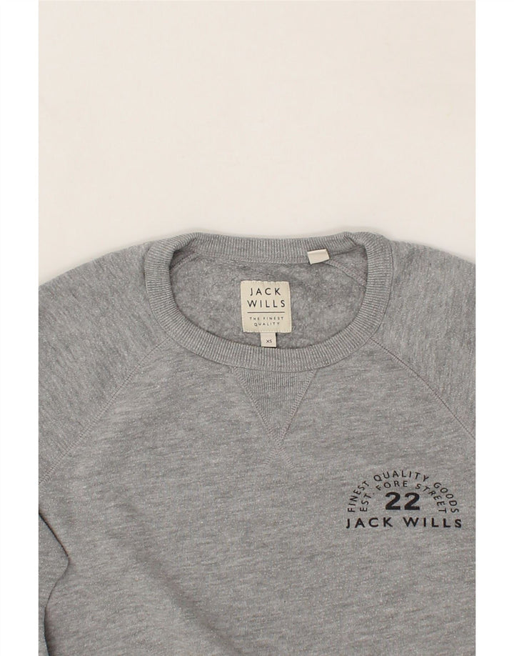 JACK WILLS Mens Sweatshirt Jumper XS Grey Cotton Vintage Jack Wills and Second-Hand Jack Wills from Messina Hembry 