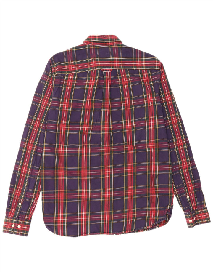 Superdry Herren-Flanellhemd, mittelblau, kariert, Baumwolle
