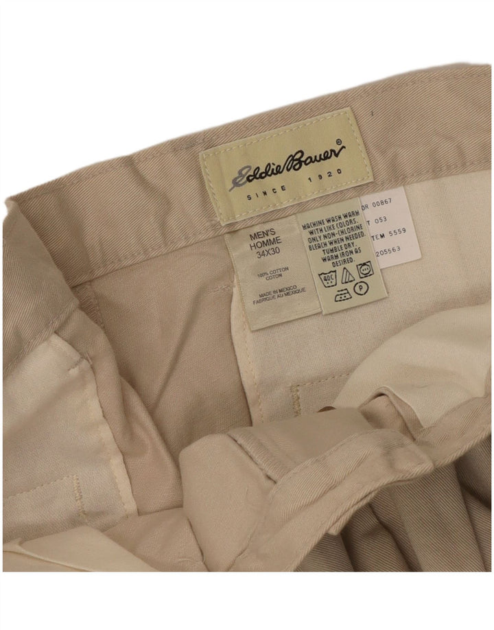 Eddie Bauer Herren Chino-Hose mit Pegged, W34, L30, beige Baumwolle