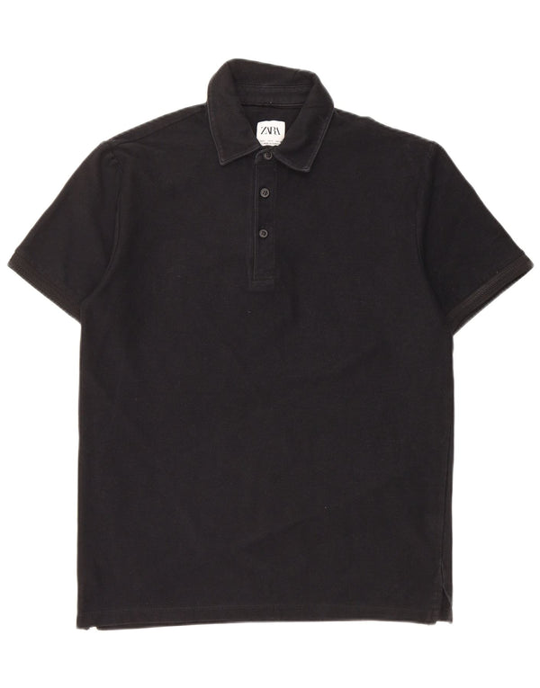 Zara Herren Poloshirt Small Schwarz Baumwolle