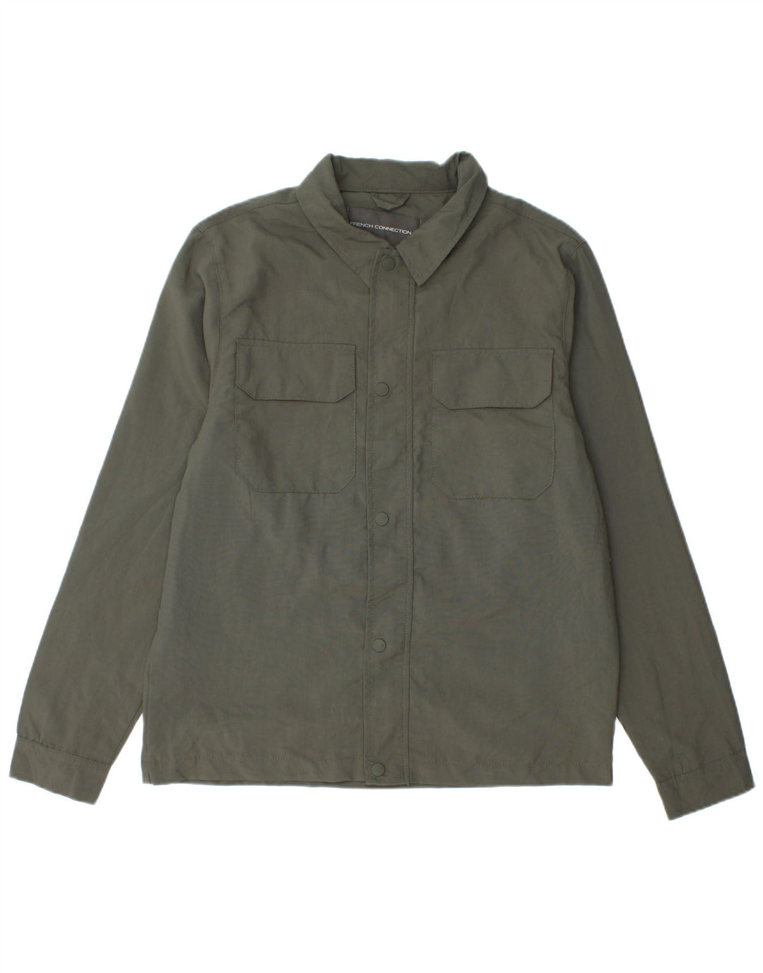 French Connection Herren-Overshirt-Hemd, Mittelkhaki, Polyamid
