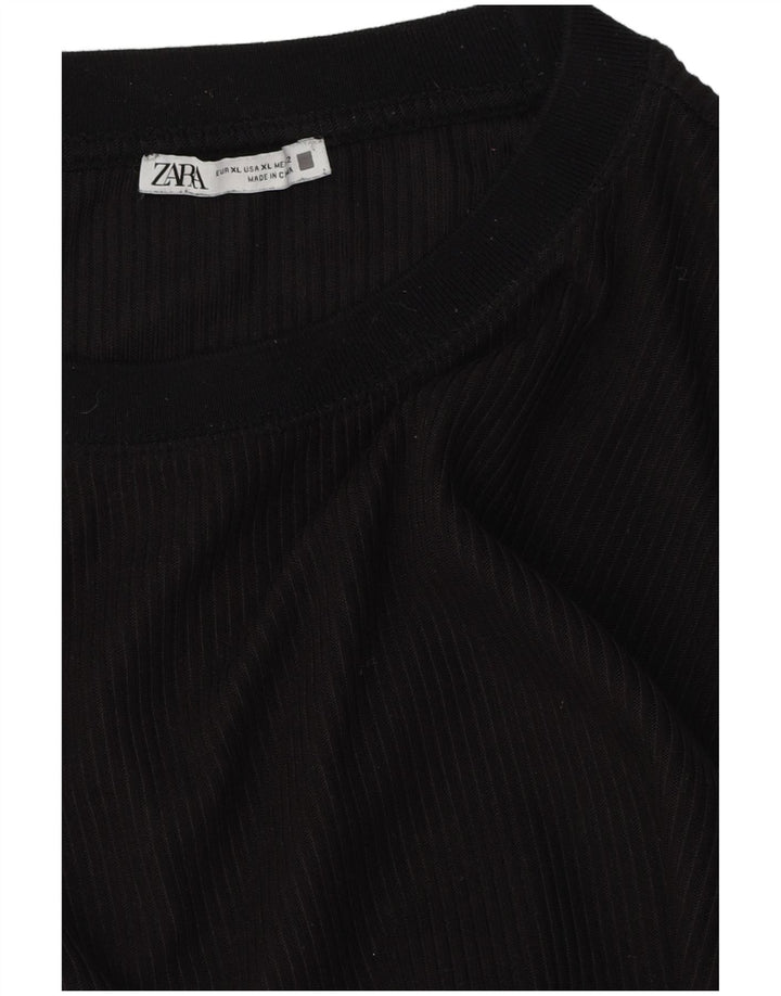 Zara Damen Top Langarm UK 18 XL Schwarz