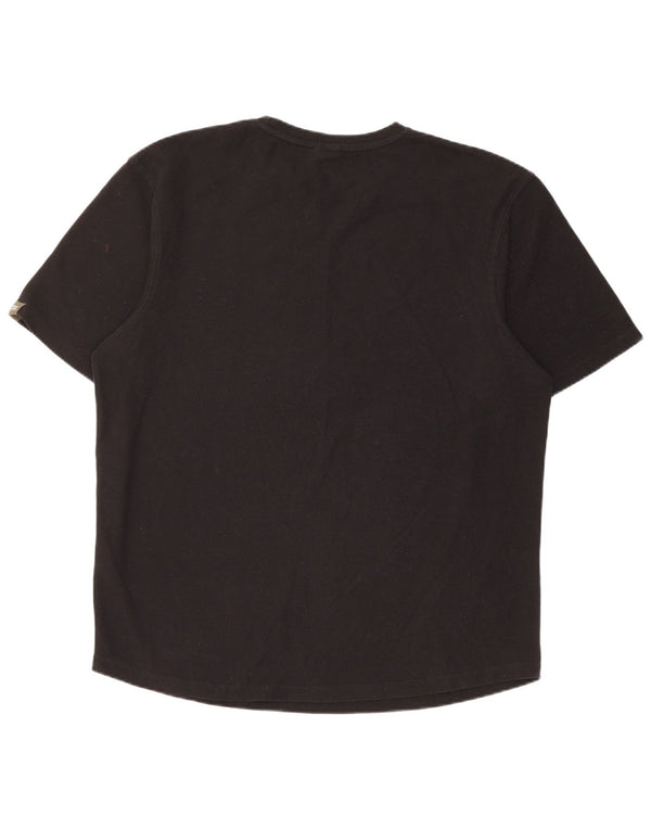Zara Herren T-Shirt Top Large Schwarz Polyester