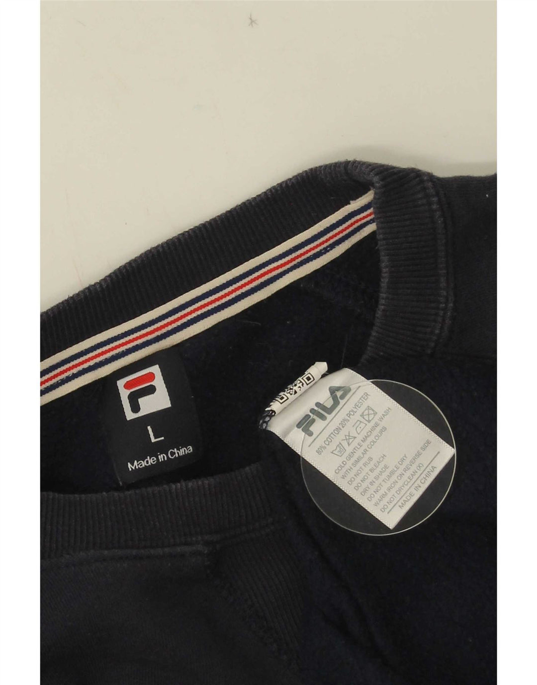 Fila Damen Sweatshirt Pullover UK 16 Large Marineblau Baumwolle