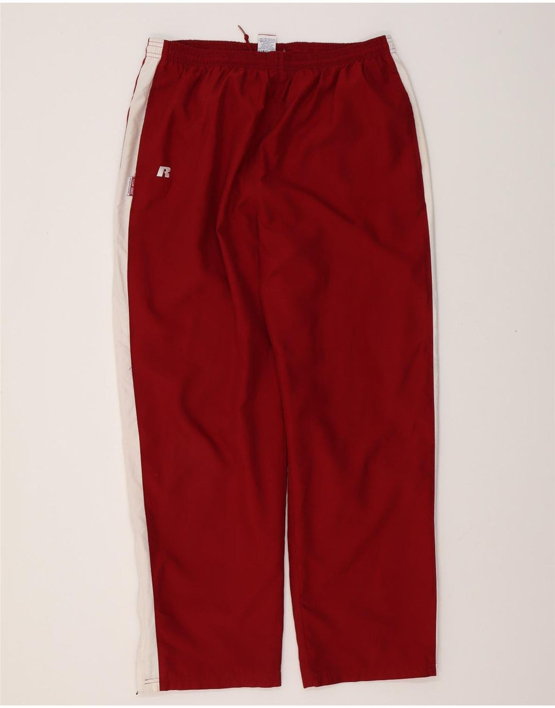 RUSSELL ATHLETIC Mens Tracksuit Trousers Large Burgundy Colourblock