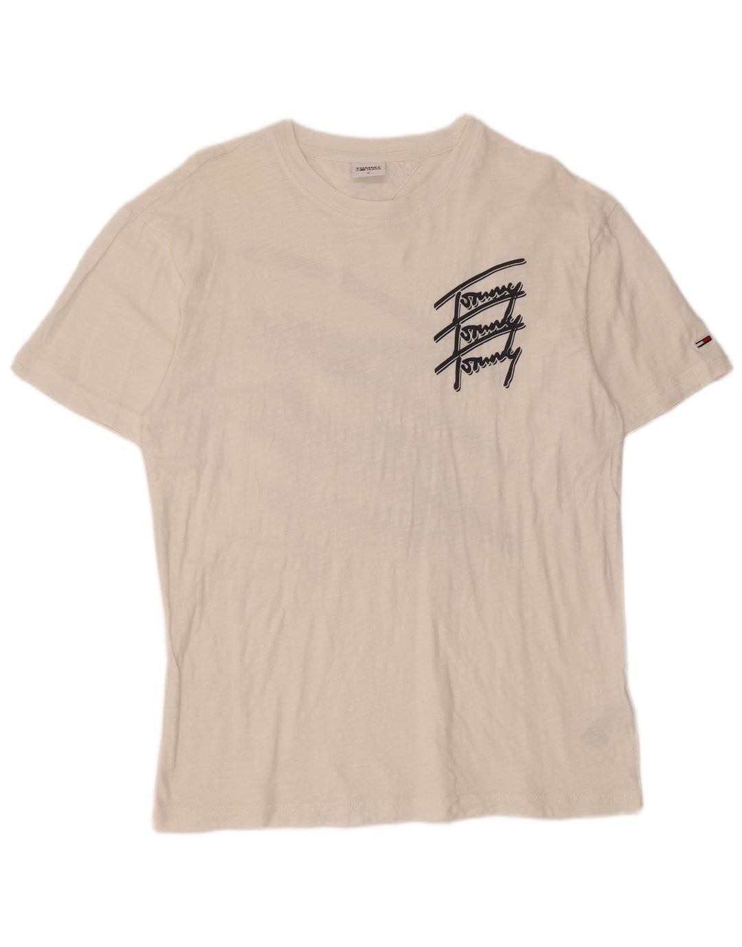 Tommy Hilfiger Herren-T-Shirt mit Grafik, mittelweiße Baumwolle