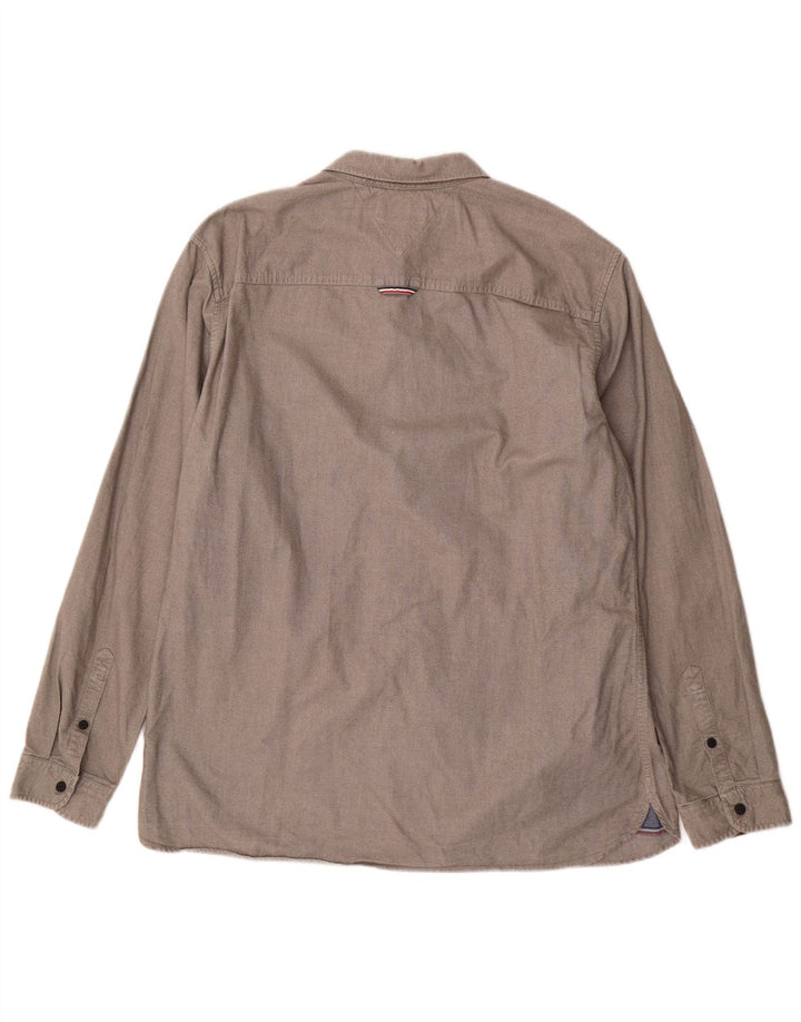 Tommy Hilfiger Herren Regular Fit Hemd XL Grau Baumwolle