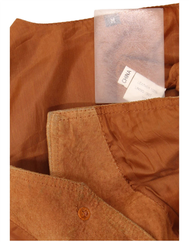 Vintage Herren Wildlederweste Mittelbraunes Leder