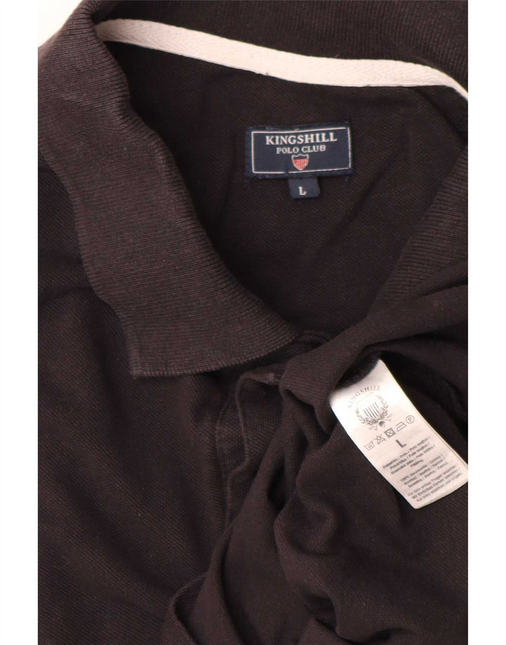 Vintage Herren Poloshirt mit Grafik, groß, aus schwarzer Baumwolle