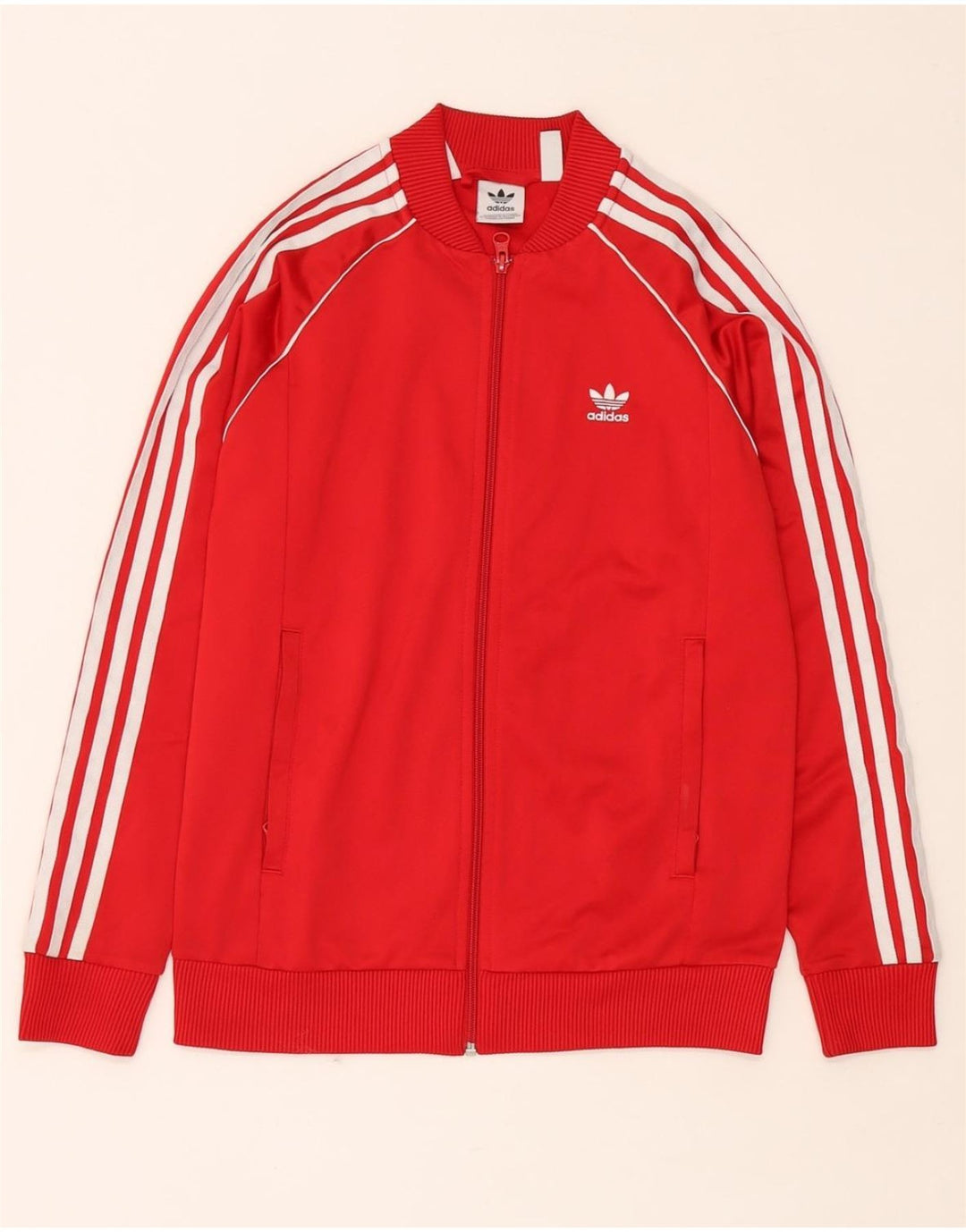 ADIDAS Jungen-Trainingsanzug-Top-Jacke, 13–14 Jahre, rotes Polyester