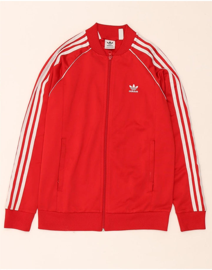 ADIDAS Jungen-Trainingsanzug-Top-Jacke, 13–14 Jahre, rotes Polyester