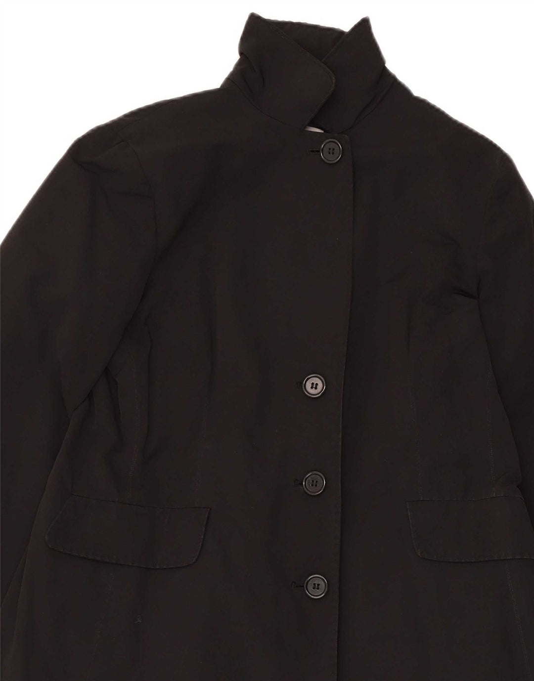 Aspesi Damenmantel UK 18 XL Schwarz Baumwolle
