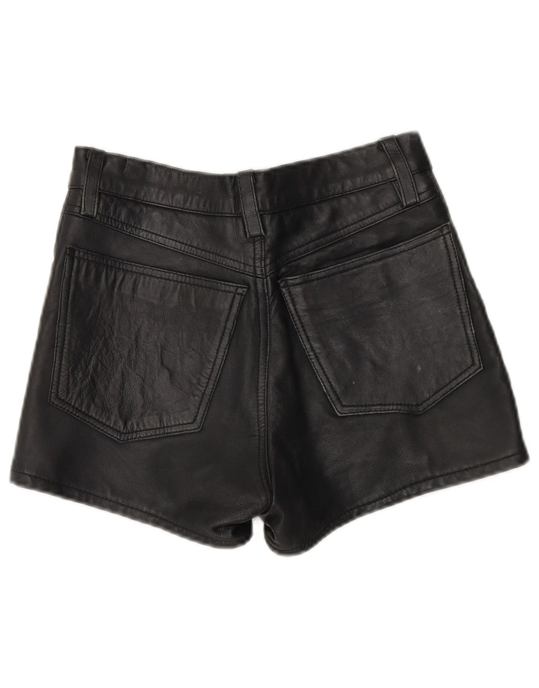 Vintage Damen Ledershorts W26 Kleines schwarzes Leder