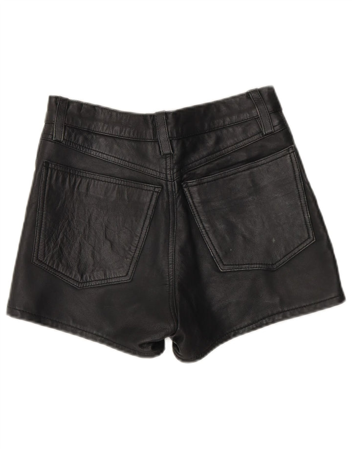 Vintage Damen Ledershorts W26 Kleines schwarzes Leder