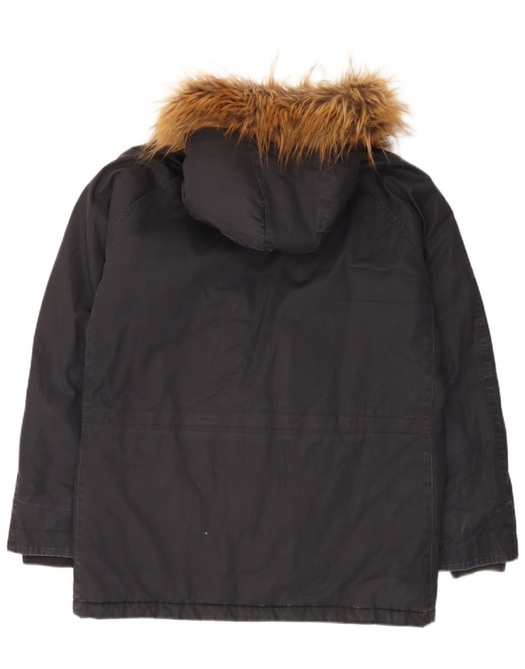 Woolrich Herren-Parka mit Kapuze, UK 40, große marineblaue Baumwolle