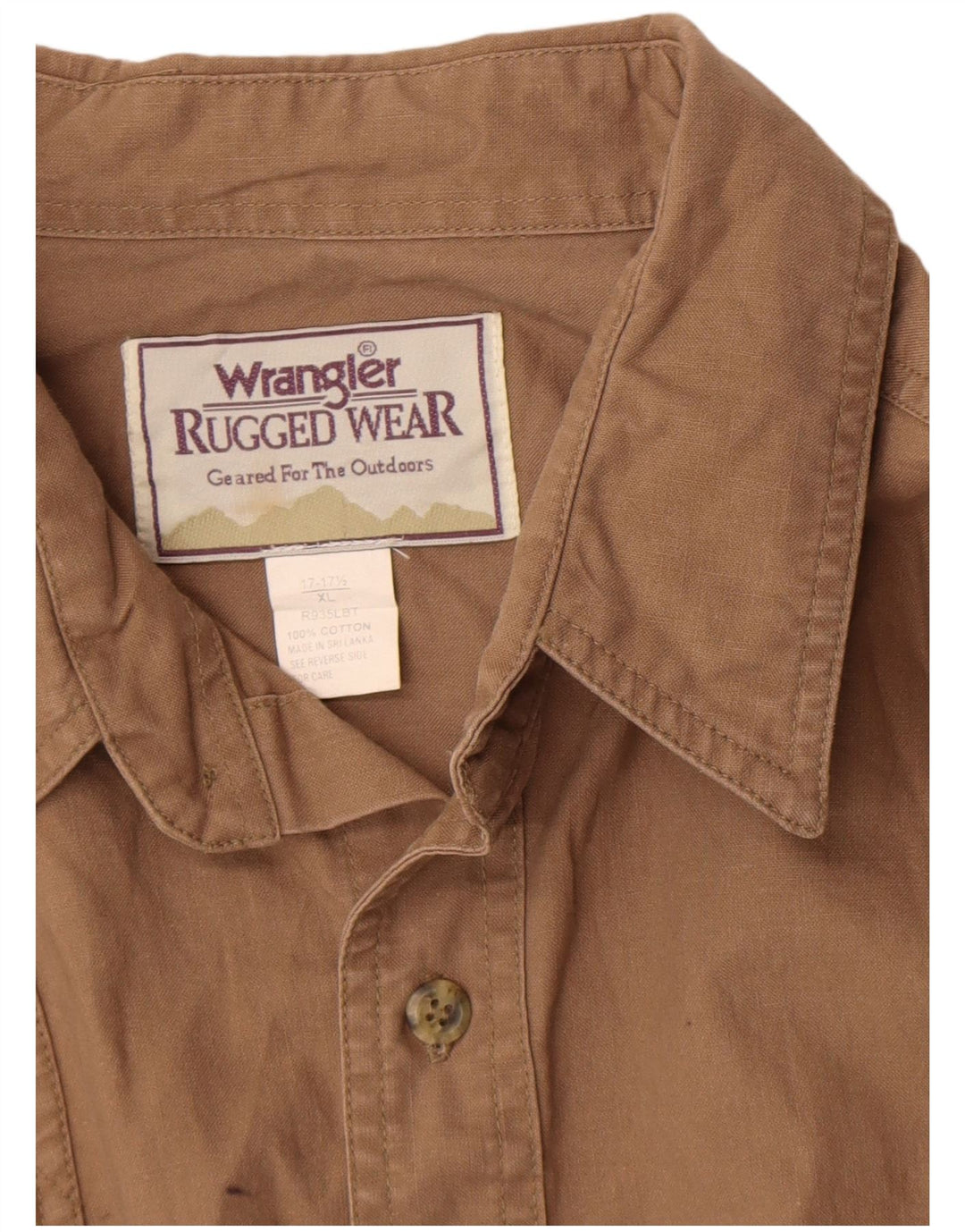 Wrangler Herrenhemd XL, braune Baumwolle