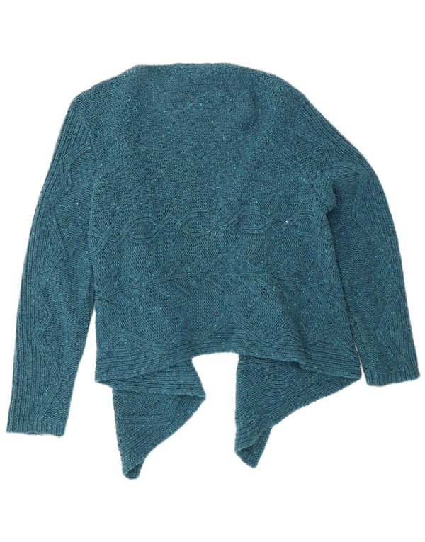 Blarney Woollen Mills Damen Asymmetrischer Cardigan Pullover UK 14 Large Blau