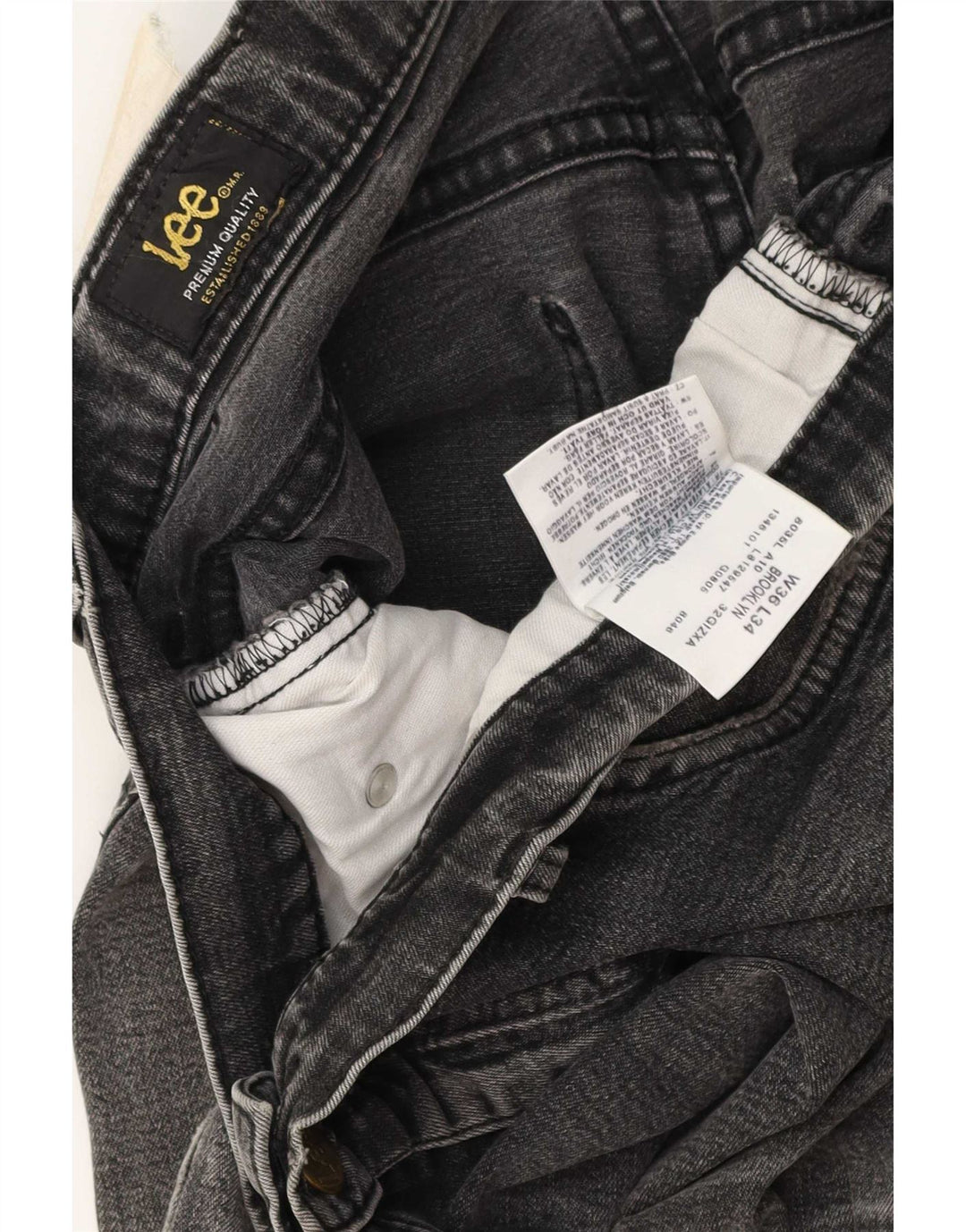 Lee Herren Brooklyn Denim Shorts W36 Große graue Baumwolle