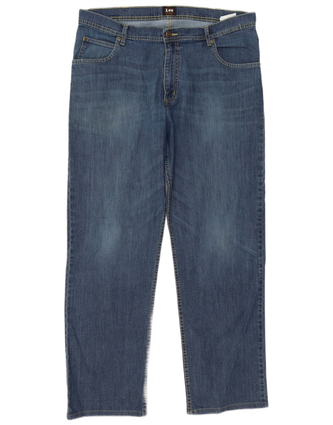 Lee Herren Brooklyn Straight Jeans W38 L31 Blaue Baumwolle