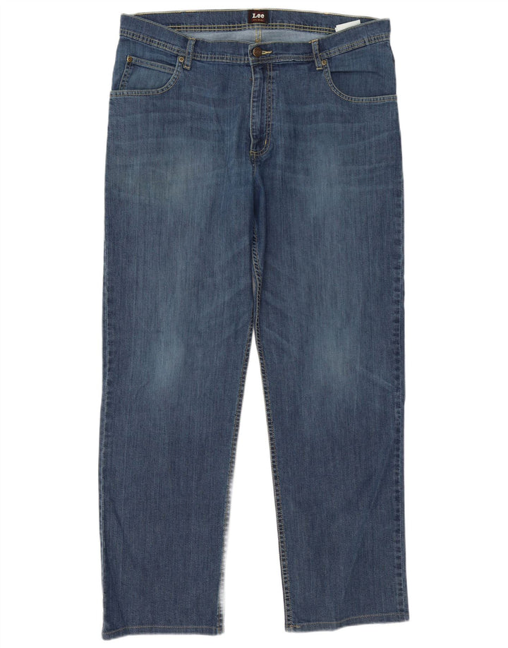 Lee Herren Brooklyn Straight Jeans W38 L31 Blaue Baumwolle