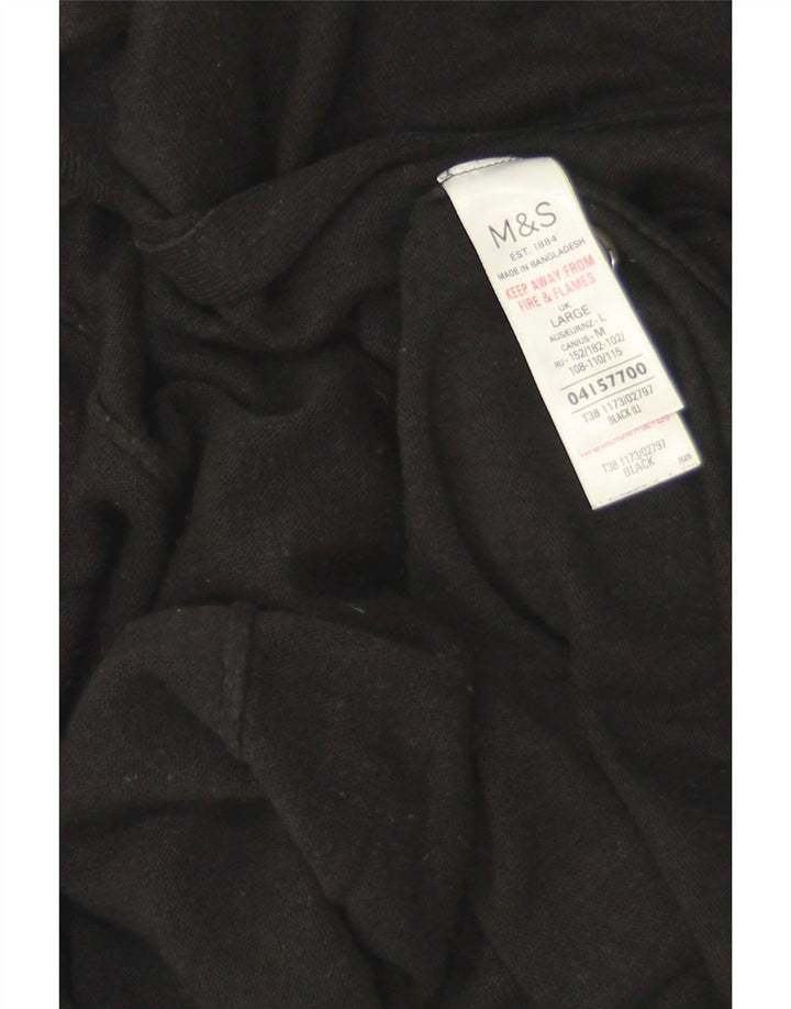 Marks & Spencer Womens Short Sleeve Open Cardigan Top UK 16 Large Schwarz