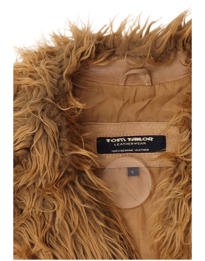 TOM TAILOR Damen Wildlederjacke UK 16 Large Beige Leder