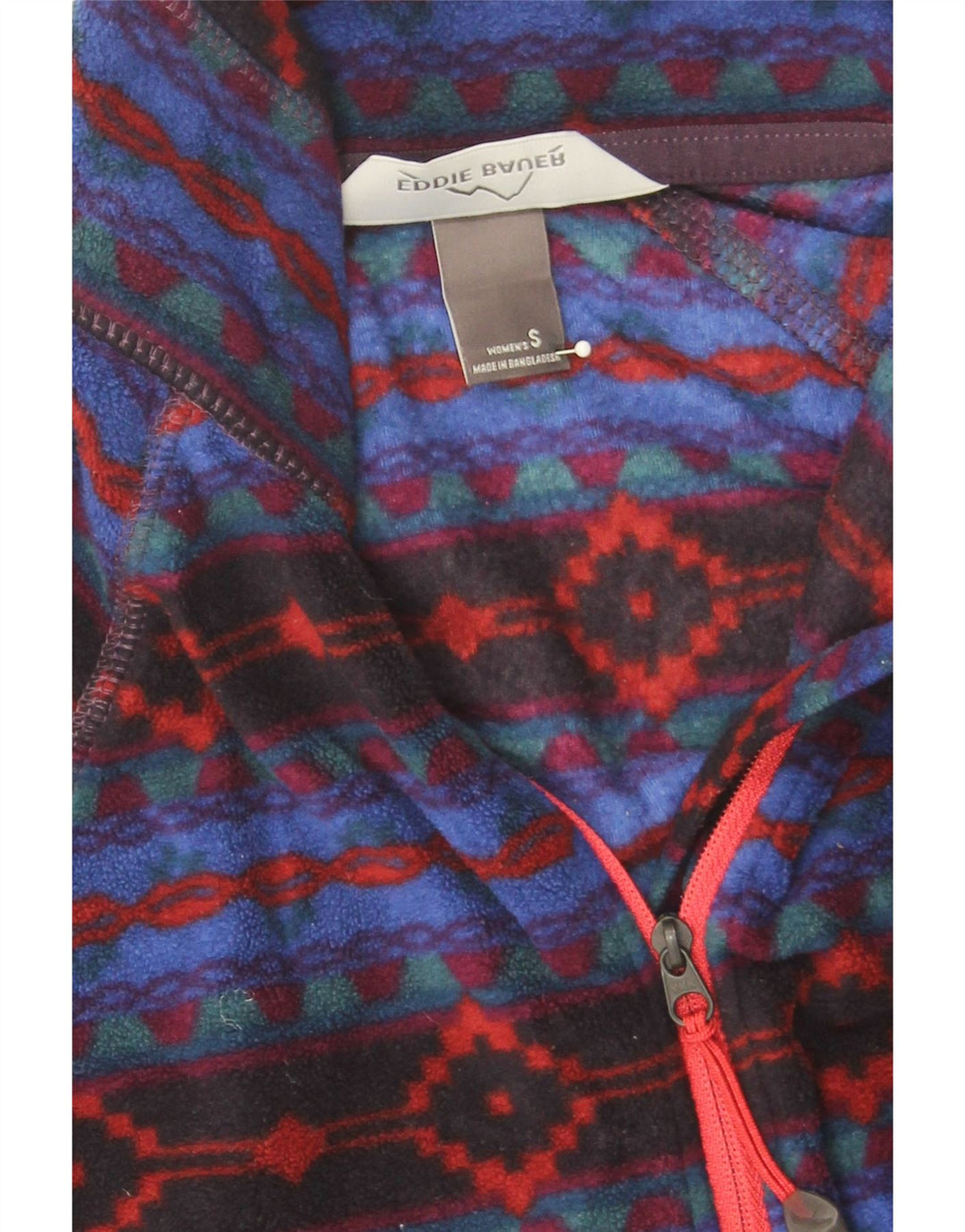 EDDIE BAUER Womens Fleece Jumper UK 10 Small Multicoloured Fair Isle Vintage Eddie Bauer and Second-Hand Eddie Bauer from Messina Hembry 