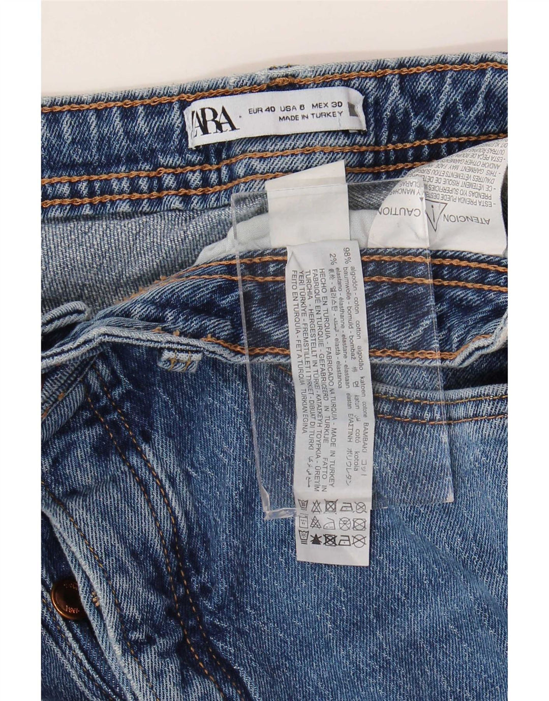 Zara Damen Straight Jeans EU 40 Medium W30 L32 Blaue Baumwolle