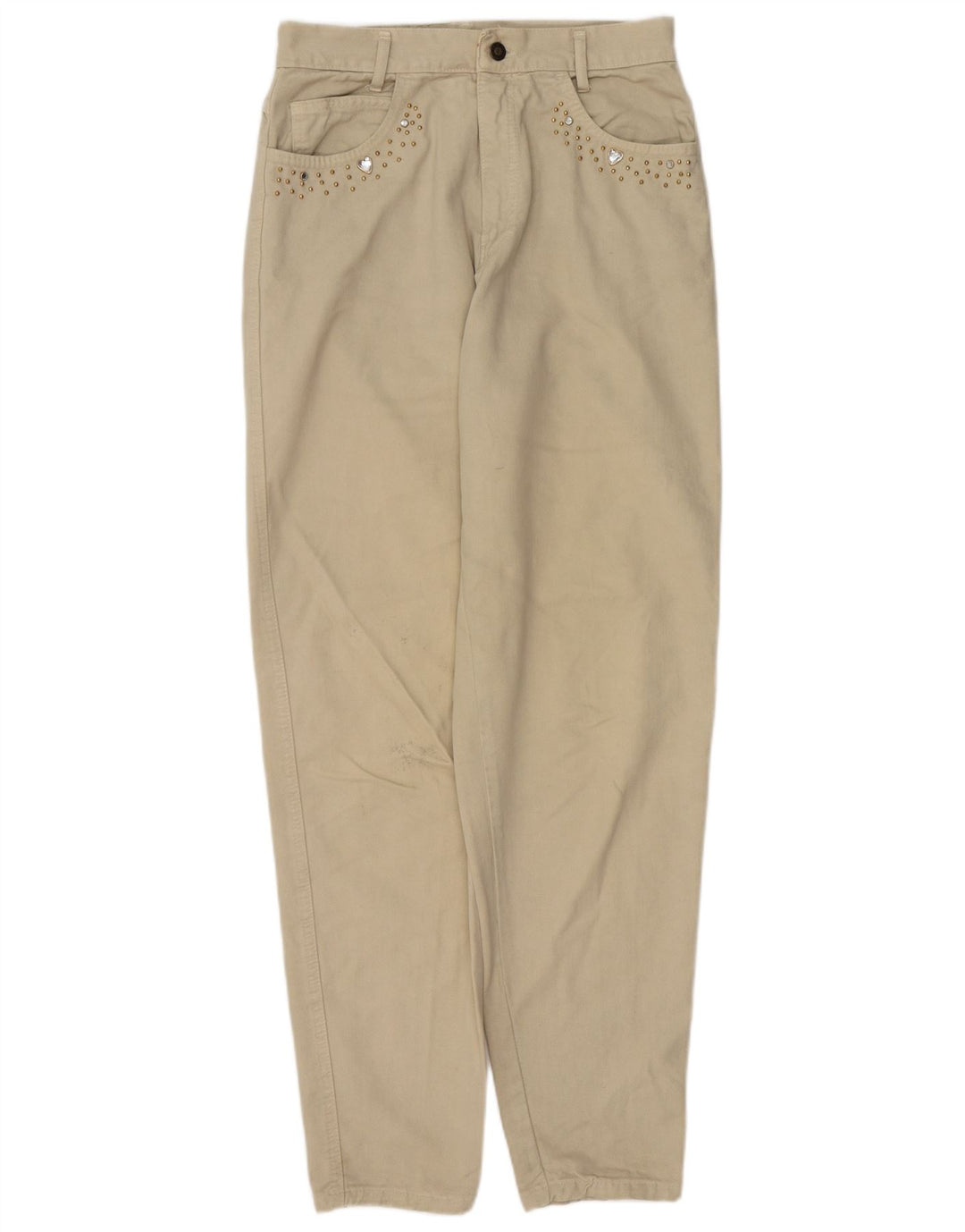 VINTAGE Damen Tapered Jeans W28 L32 Beige