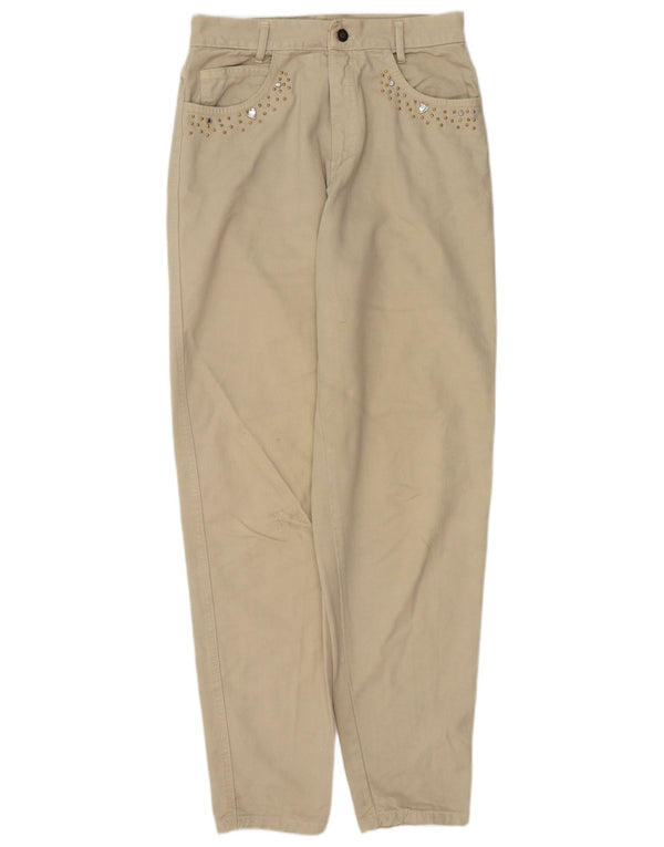 VINTAGE Damen Tapered Jeans W28 L32 Beige