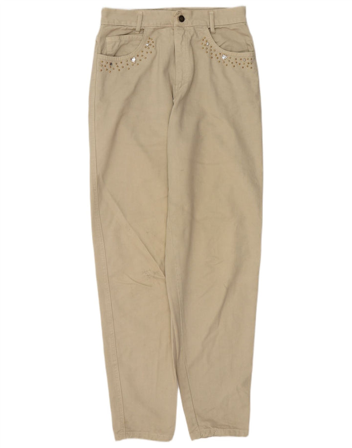 VINTAGE Damen Tapered Jeans W28 L32 Beige