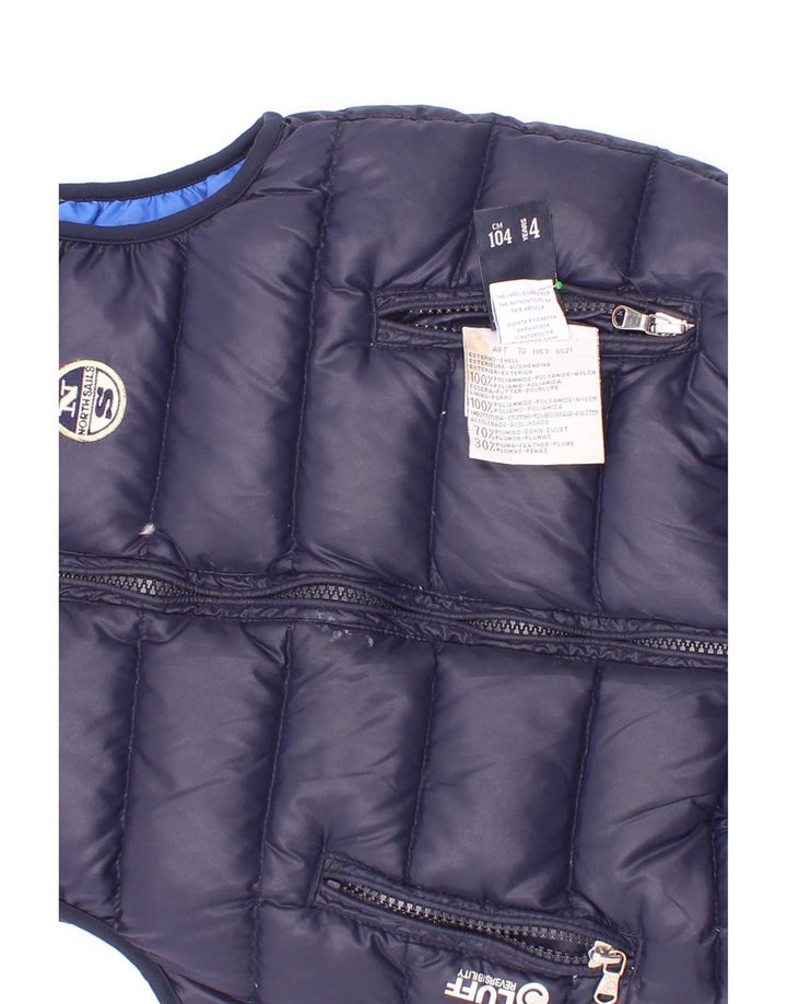 Wendbare wattierte Weste von North Sails für Jungen, 3–4 Jahre, marineblaues Polyester