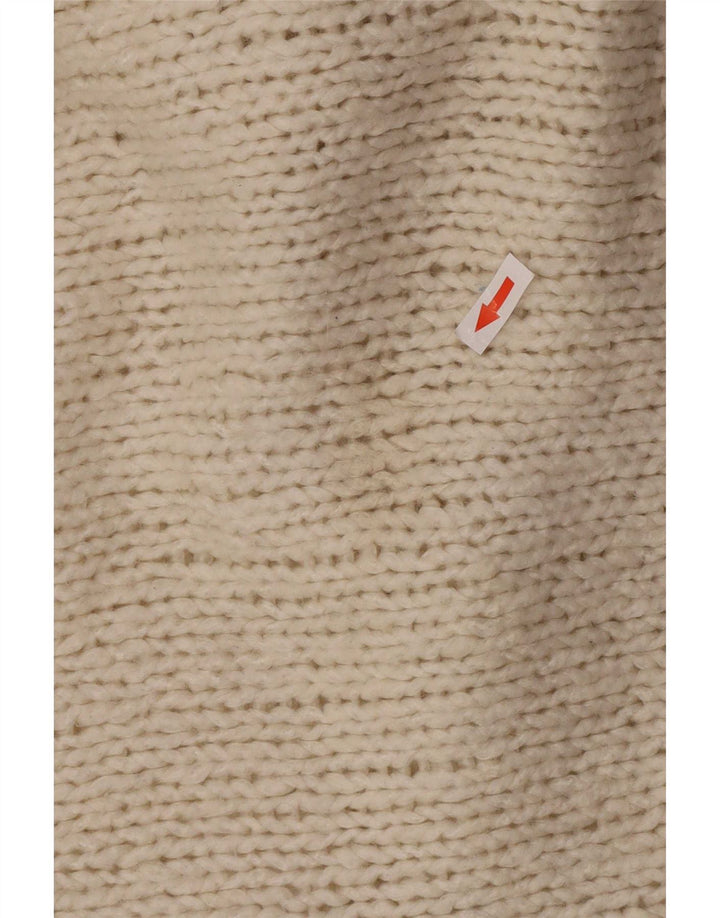 Zara Damen-Pullover, übergroß, Rundhalsausschnitt, Gr. 10, Größe S, gebrochenes Weiß