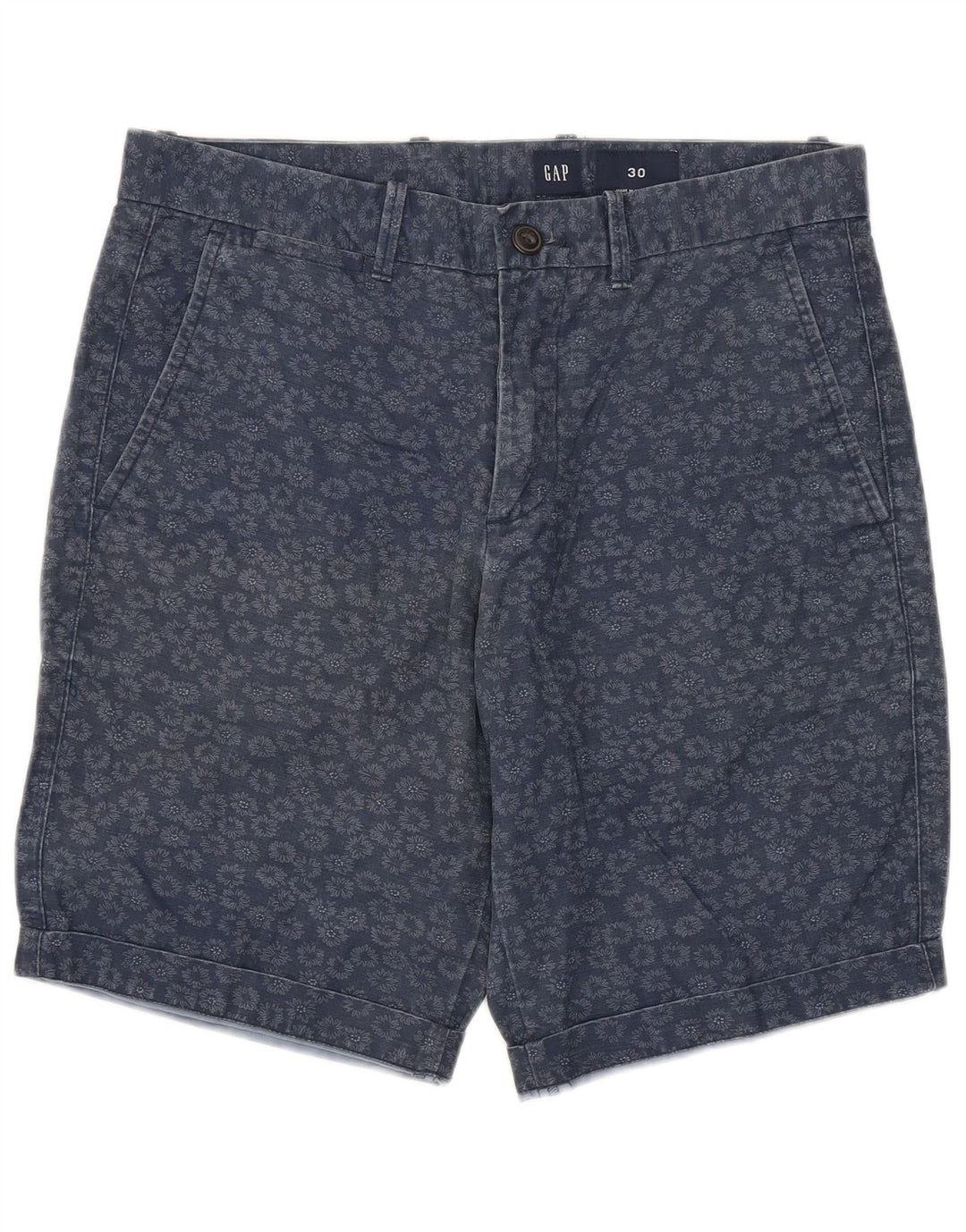 GAP Herren-Chino-Shorts W30, mittelmarineblaue Baumwolle mit Blumenmuster