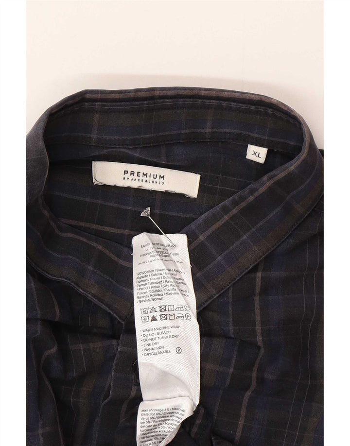 Jack & Jones Herrenhemd XL, marineblau, kariert, Baumwolle