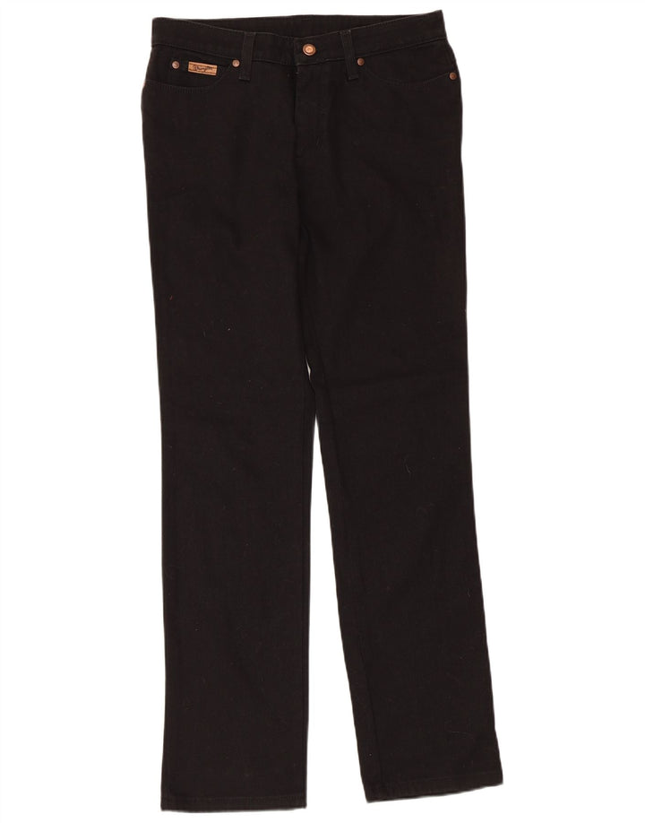 WRANGLER Herren Straight Jeans W30 L31 Schwarze Baumwolle