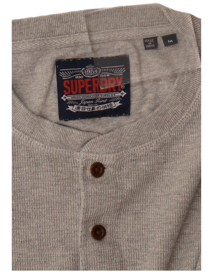 SUPERDRY Herren-Top mit langen Ärmeln, Mittelgrau