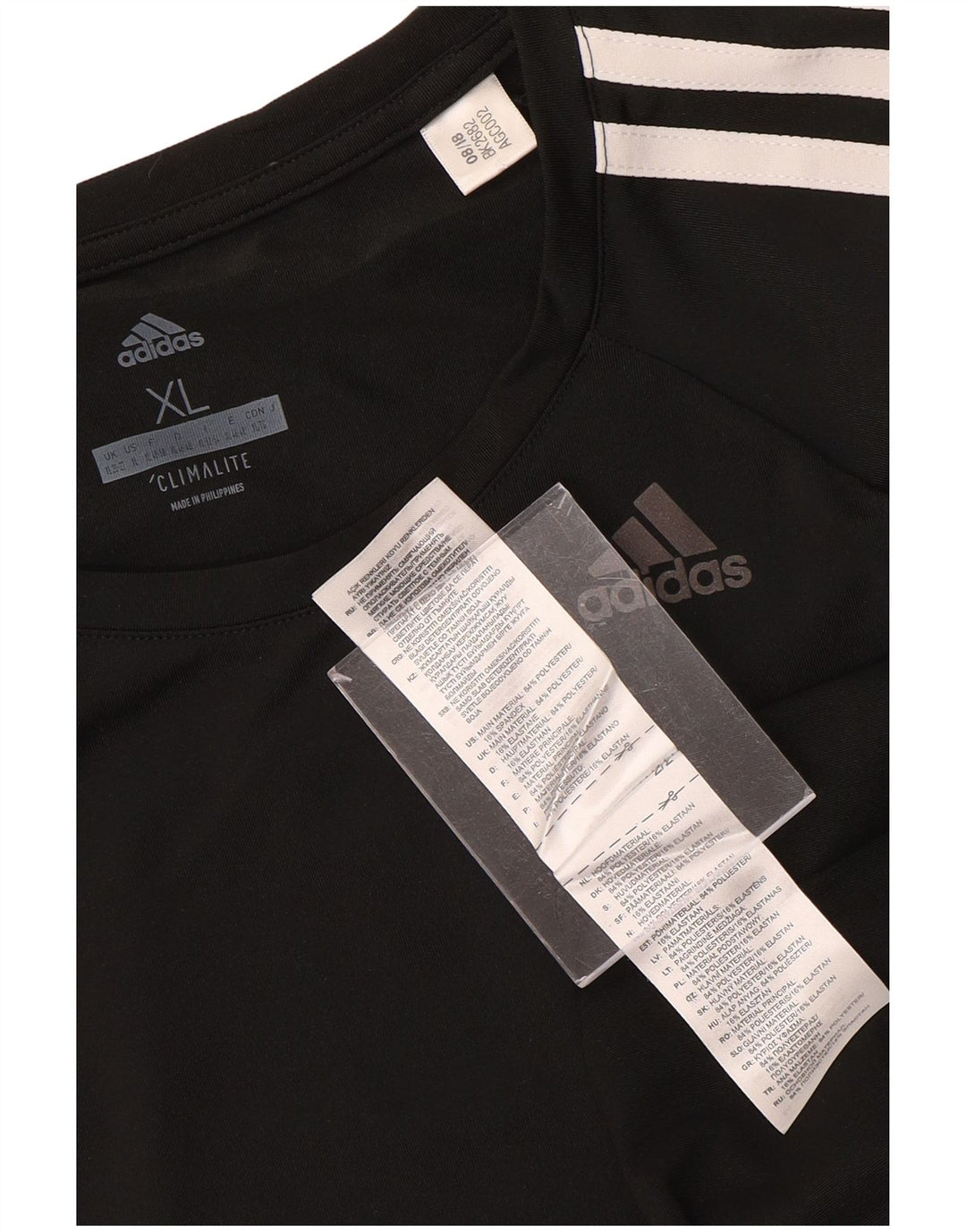 ADIDAS Damen Climalite T-Shirt Top UK 20/22 XL Schwarz Polyester