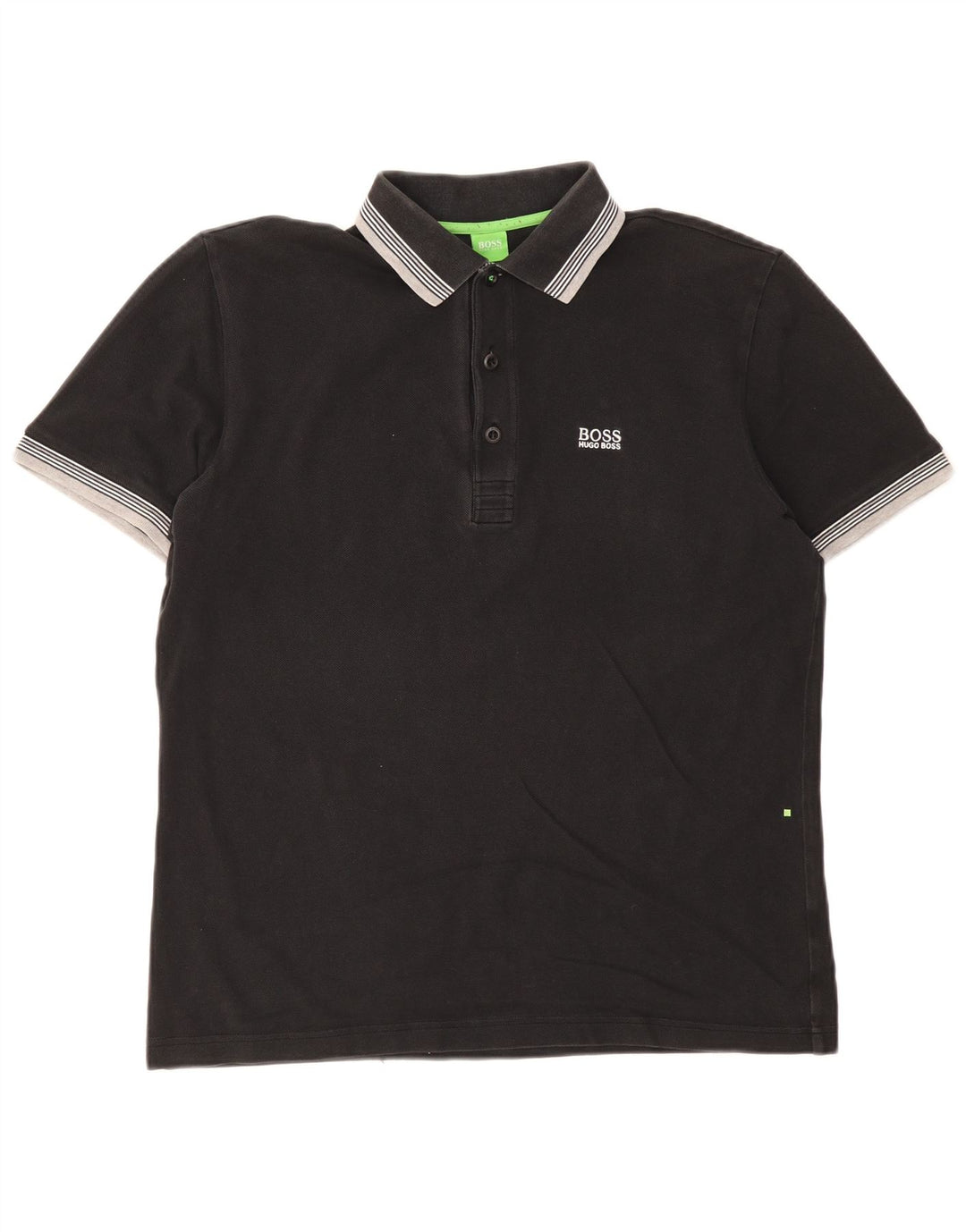 Hugo Boss Herren-Poloshirt, groß, schwarz gestreift