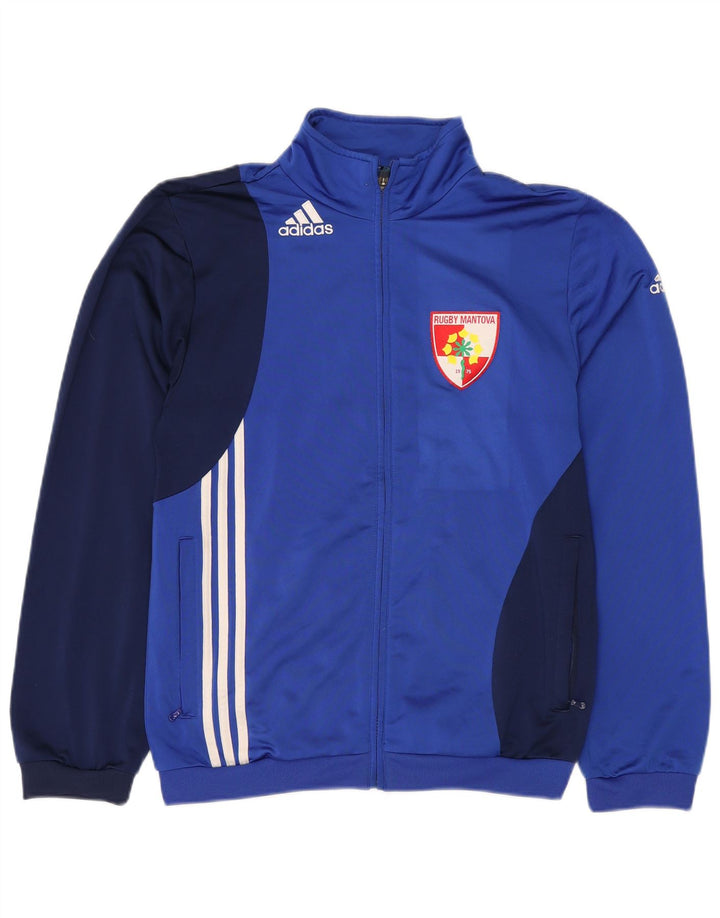 ADIDAS Herren-Trainingsanzugoberteil mit Grafik, UK 38/40, Mittelblau, Farbblock