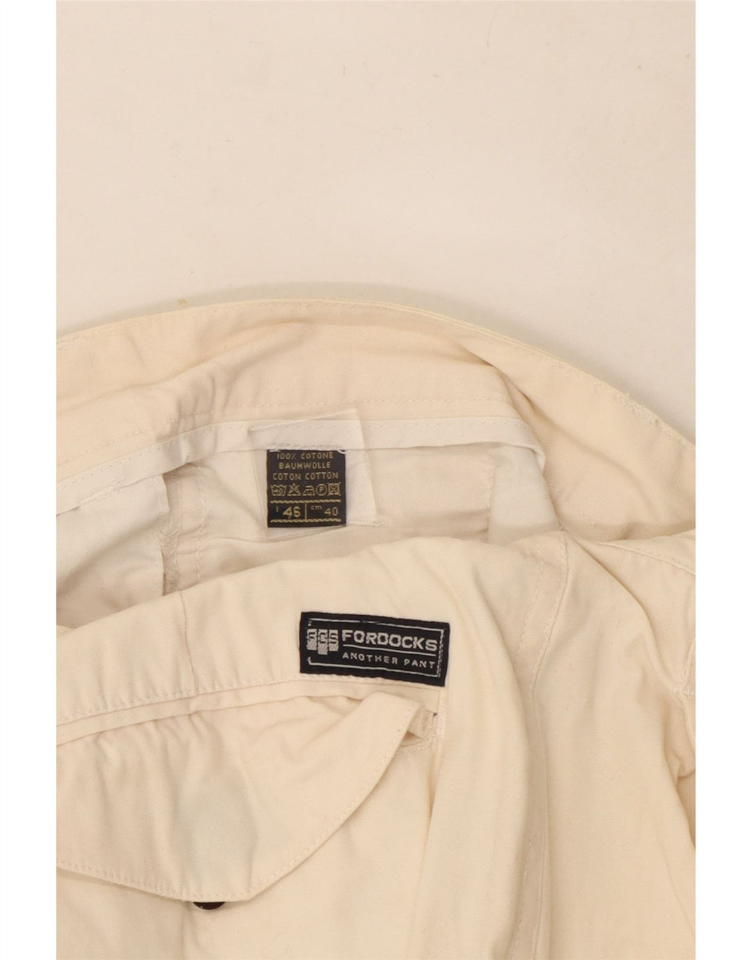 Fordocks Herren Cargoshorts IT 46 Small W30 Off White Cotton