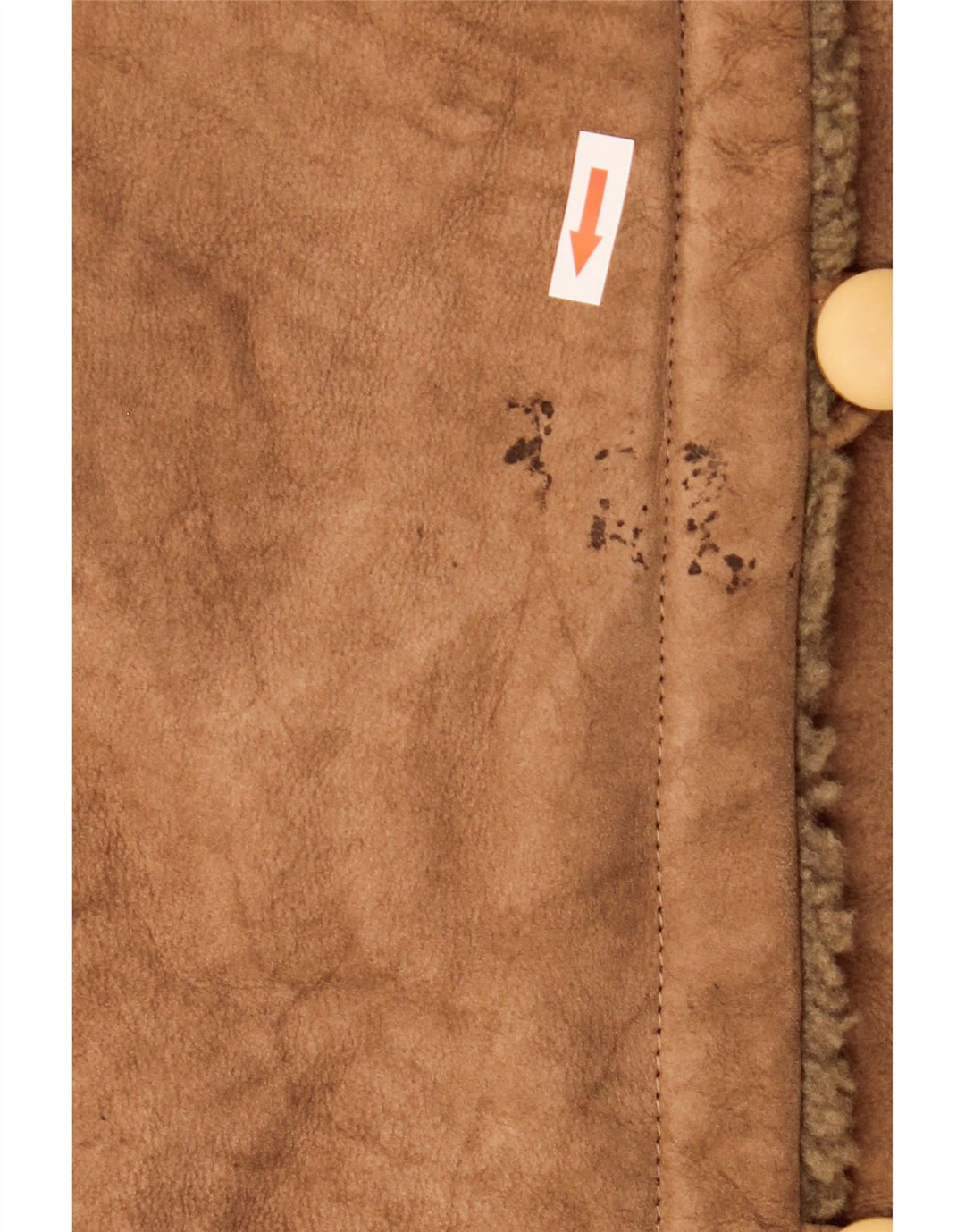 Vintage Damen Shearling Mantel IT 44 Mittelbraunes Leder