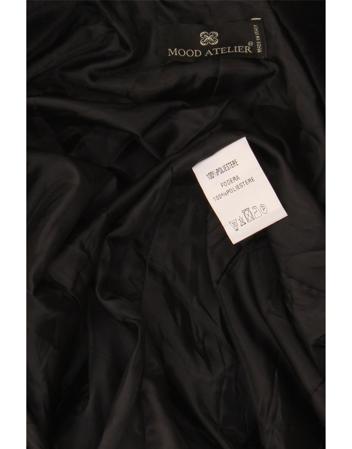 Mood Atelier Damen 2-Knopf-Velours-Blazerjacke UK 6 XS Schwarz Polyester