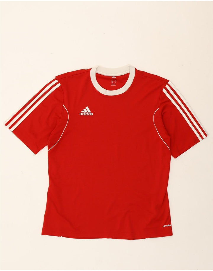 Adidas Herren Climalite T-Shirt Top Mittelrotes Polyester