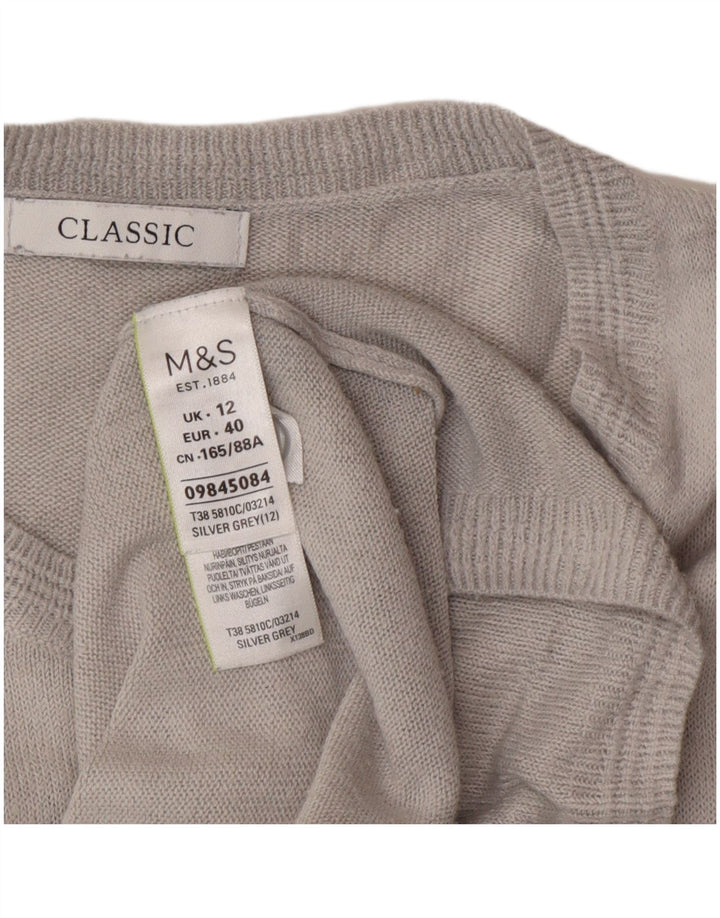 Marks & Spencer Damen-Cardigan-Pullover UK 12 Mittelgraues Acryl