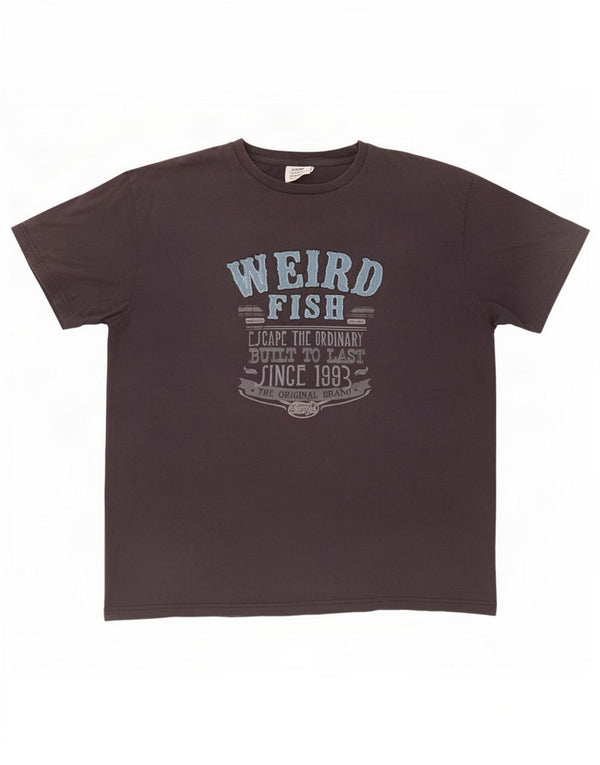 Weird Fish Herren Grafik T-Shirt Top XL Schwarz Baumwolle