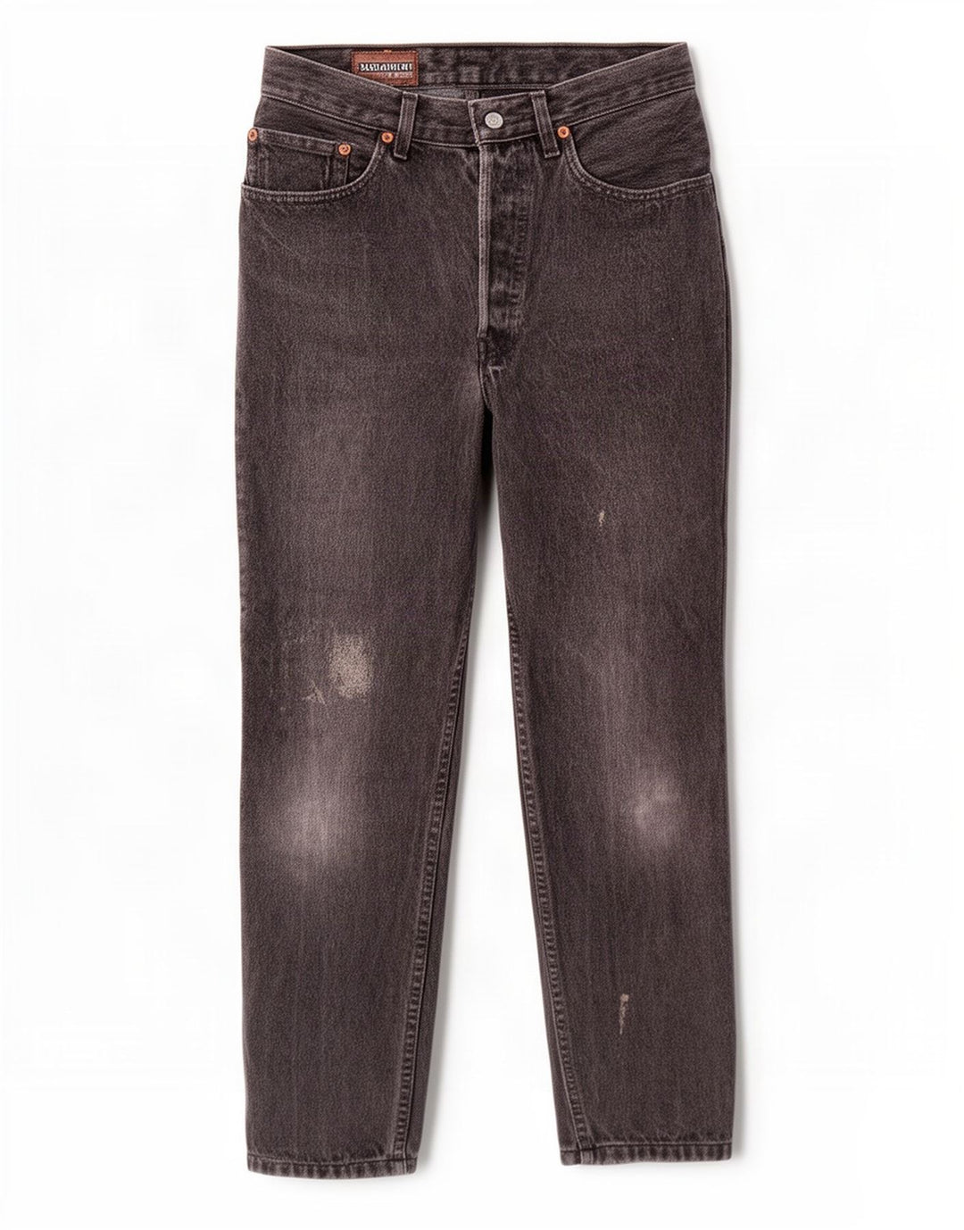 Levi's Damen 901 Distressed Straight Jeans W28 L27 Graue Baumwolle