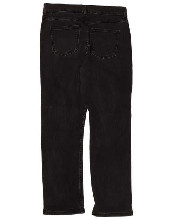Marks & Spencer Damen Straight Jeans UK 14 Large W32 L27 Schwarze Baumwolle