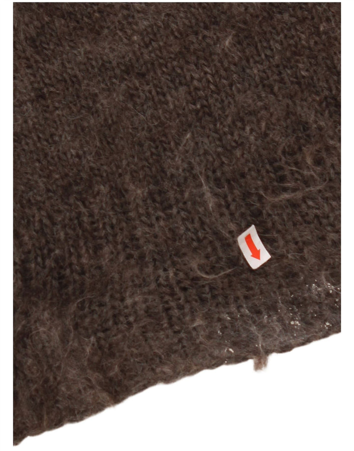 VINTAGE Herren Weste Tank Top Mittelbraun Fair Isle