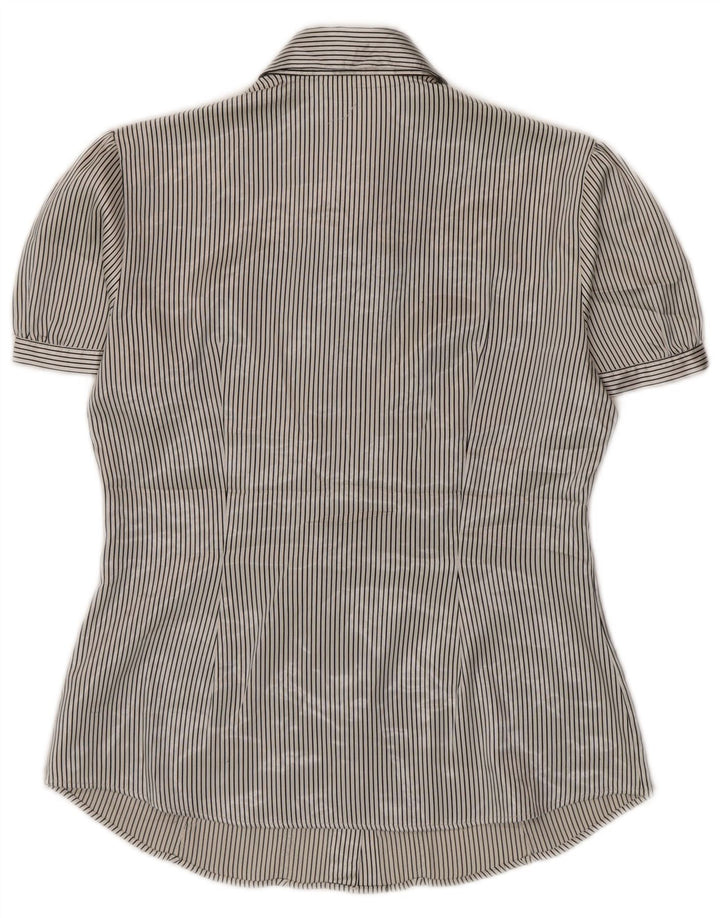 Marks & Spencer Damen Hemdbluse UK 10 Small Beige Nadelstreifen